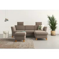 Home Affaire Ecksofa »Trelleborg L-Form«, Federkern-Polsterung, wahlweise mit Bettfunktion und Bettkasten, beige