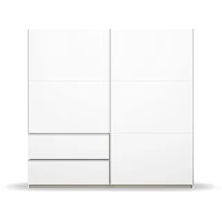 Rauch Möbel Sevilla Schrank Kleiderschrank Schwebetürenschrank Weiß, Griffleisten alufarbig, 2-türig, inkl. 2 Kleiderstangen, 2 Einlegeböden BxHxT 218x210x59 cm