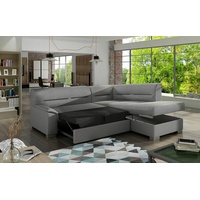 JVmoebel Ecksofa Design Sofa Ecksofa Schlafsofa Bettfunktion Couch Polster Textil, Mit Bettfunktion grau