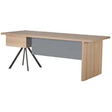 JVmoebel Schreibtisch Beige-Grauer Arbeitszimmer Tisch Designer Rechteckiger Bürotisch Möbel (Bürotisch), Made in Europa braun|grau
