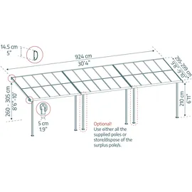 CANOPIA Sierra Cabrio 3 x 9,2 m grau