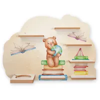 Kreative Feder Sammel-Regal „Teddy Lesespaß“ Regal geeignet für Tonie Box und Tonies Wandregal für Musikbox und Figuren ideales Kinder-Regal zum Spielen und Sammeln ca. 55x41 cm (Teddy Lesespaß)