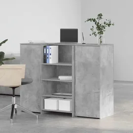vidaXL Empfangstheke Betongrau 135x50x103,5 cm Holzwerkstoff