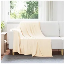 vidaXL Bettüberwurf 200 x 150 cm Creme/Weiß
