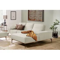 W.SCHILLIG Ecksofa run, Designsofa mit tollem Sitzkomfort, bequem, L-Form, mit Holzsockel, Füße in Bronze pulverbeschichtet, Breite 279 cm weiß