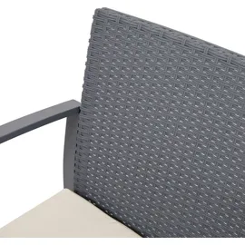 Svita LOIS L Poly Rattan Sitzgruppe Gartenmöbel Garnitur Tisch Sessel Set Grau