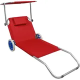VCM Sonnenliege 165 x 65 x 16 cm Rot