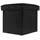 Intirilife Faltbarer Sitzhocker Leinen 30 x 30 x 30 cm Schwarz