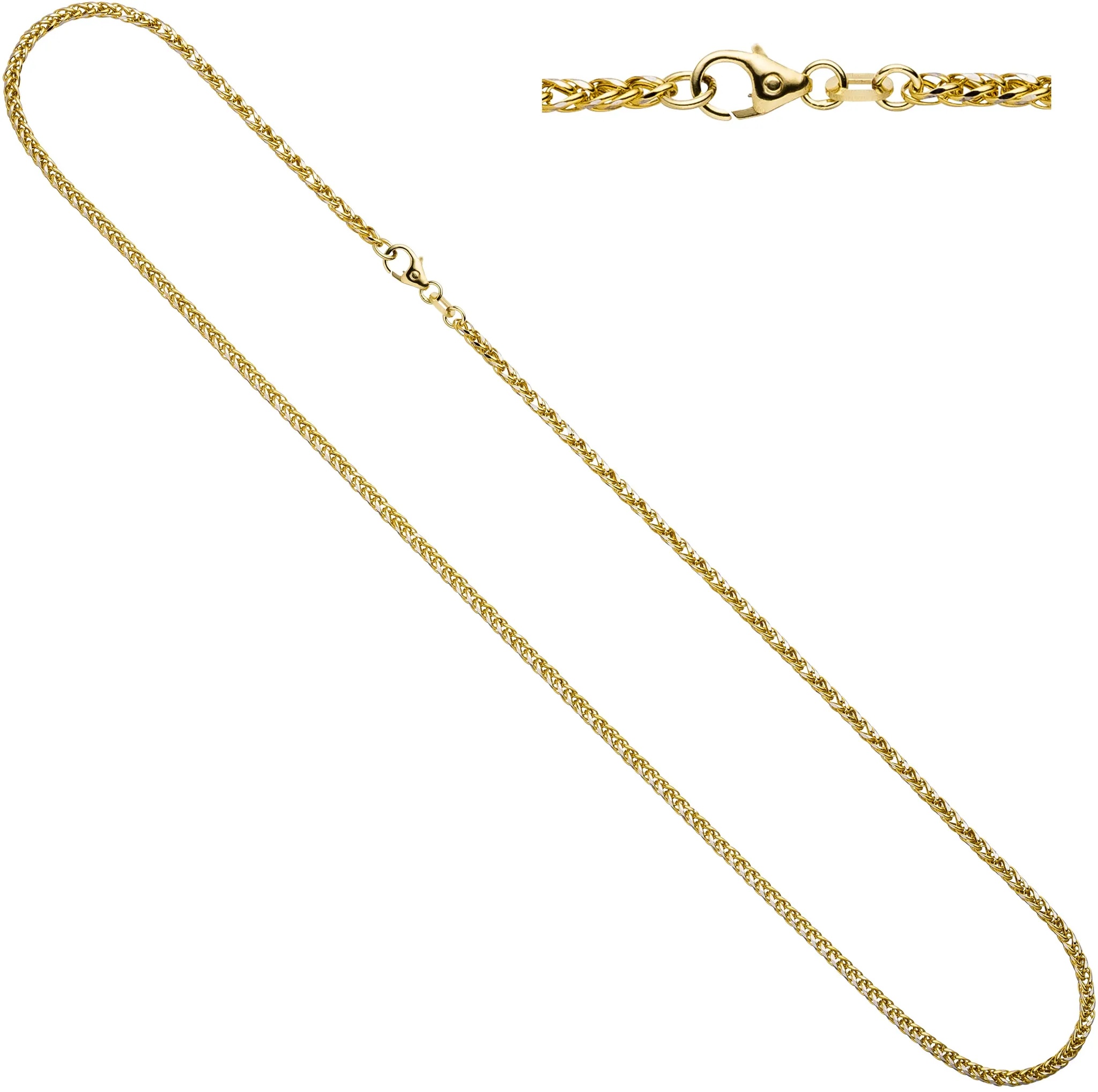 Goldkette JOBO Halsketten Gr. Gelbgold 585-Weißgold 585, Länge: 45 cm, gelb (gelbgold 585) Damen Goldketten