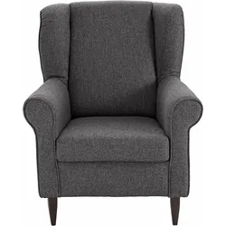 Ohrensessel INOSIGN "Asino", grau (anthrazit), B:80cm H:102cm T:86cm, Struktur (100% Polyester), Struktur/Blume (100% Polyester), Sessel, mit Federkern