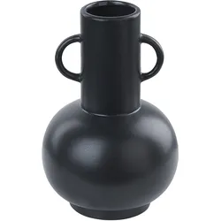 Blumenvase Rund PEREA handgefertigt Porzellan 26 cm Schwarz