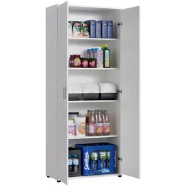 home collective Mehrzweckschrank Weiß Holzwerkstoff, Echtholz, 4 Einlegeböden in , Weiß , , , 35x184x75 cm Waschküche, Mehrzweckschränke
