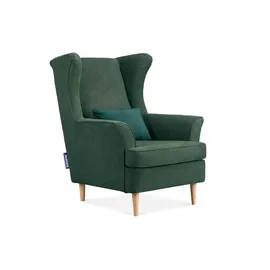 Konsimo Ohrensessel Stralis Webstoff 82 x 108 x 80 cm Blau mit Kissen
