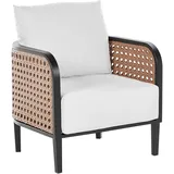 Beliani Montefalco Gartensessel 71 x 71 x 87 cm schwarz/weiß