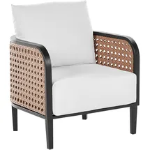 Beliani Montefalco Gartensessel 71 x 71 x 87 cm schwarz/weiß