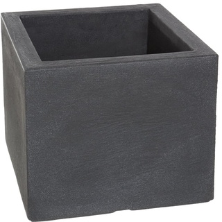 Dehner Kunststoff-Blumenkübel Palermo, quadratisch, Anthrazit