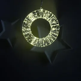 MARELIDA LED Lichtkranz Türkranz Weihnachtskranz 30cm 400LED 8 Modi Timer Außen