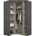 Rauch Eckkleiderschrank RAUCH "Celle", grau (graumetallic, hochglanz effektgrau), B:117cm H:197cm T:117cm, Holzwerkstoff, Schränke, Eckkleiderschrank