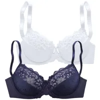PETITE FLEUR Bügel-BH Damen marine+weiß Gr.120C