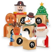 Itenga Adventskalender 24 Figuren + 24 Würfel + 24