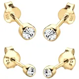 Elli Ohrringe Damen Ohrstecker 2er Set Basic mit Kristall in 925 Sterling Silber