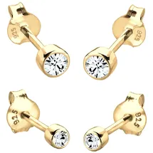Elli Ohrringe Damen Ohrstecker 2er Set Basic mit Kristall in 925 Sterling Silber