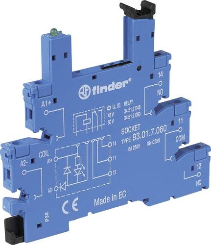 Finder 93.01.7.024 Relaissockel mit Haltebügel, mit LED, mit EMV-Entstörbeschaltung Passend für S