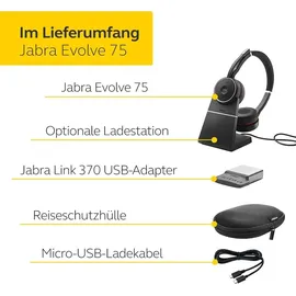 JABRA Evolve 75 MS Stereo inkl. Ladestation