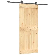 vidaXL Schiebetür rechts 85 x 210 cm Braun/Schwarz