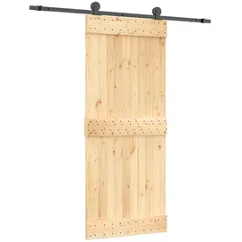 vidaXL Schiebetür rechts 85 x 210 cm Braun/Schwarz