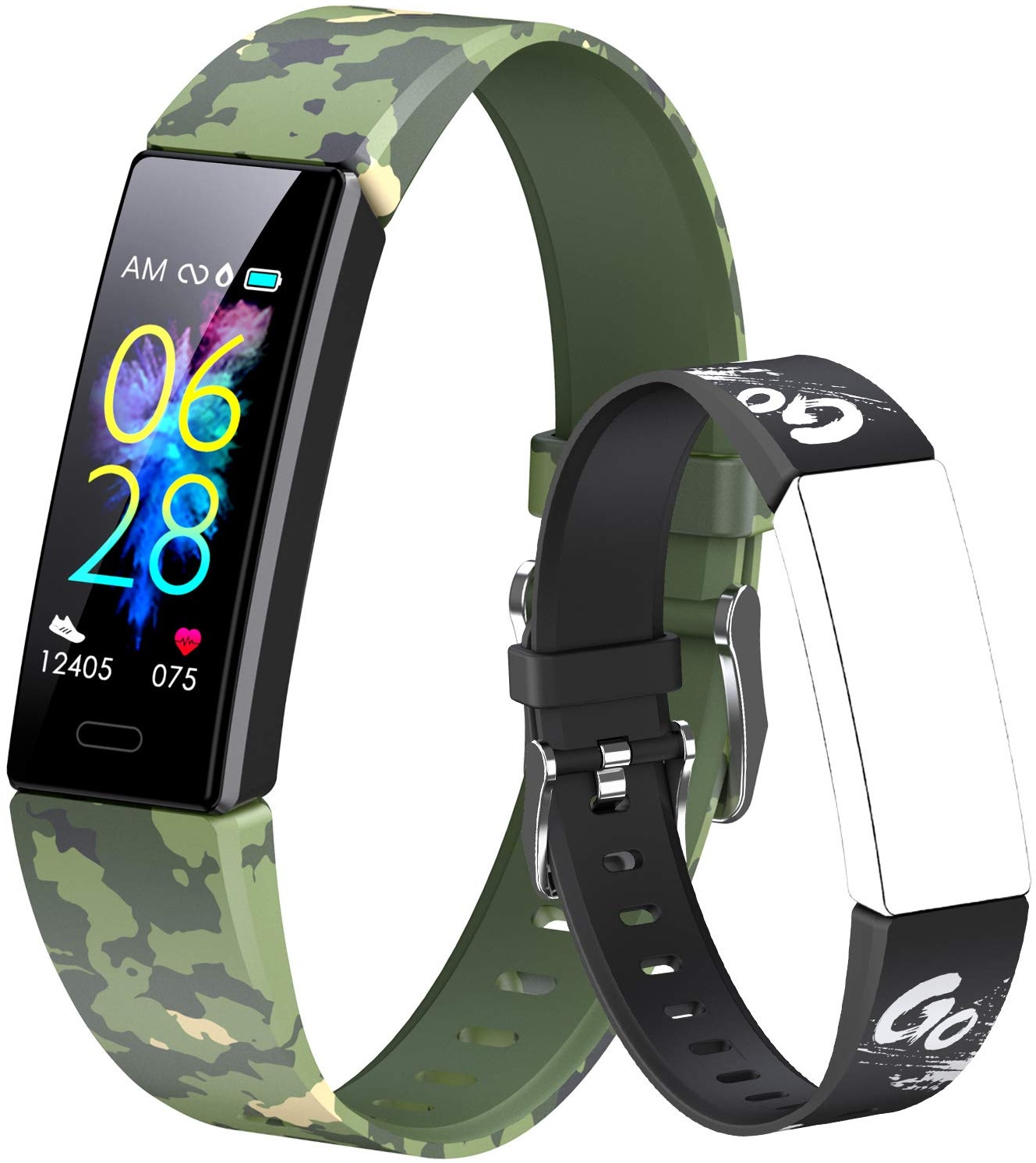Dwfit Fitness Armband Kinder,Tracker mit Pulsmesser Uhr Aktivitätstracker Schrittzähler Smartwatch Sportuhr für Jungen Mädchen für Android iOS Smartphone