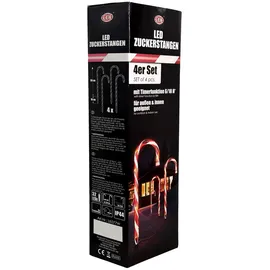 Lex LED Zuckerstangen 32 LED 50cm 4er Set warmweiß
