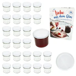 25er Set Sturzglas 125ml Einmachglas TO66 Weiß Deckel DiamantZucker-Rezept