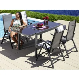 Merxx Amalfi Gartentisch 120 x 90 x 75 cm grau ausziehbar