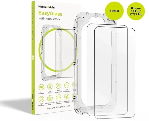 EasyGlass with Applicator iPhone 16 Pro/17/17 Pro - 2 pack