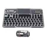 ASHATA Kabellose Tastatur Maus Kombination, Transparentes Tastatur- und Maus Set, 7 Farben Nachtlicht beleuchtete Tastatur 78 Tastatur Standard, für Android