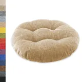 Lsjoaw Sitzkissen Rund 40cm 1 Stück Bodenkissen Rund Sitzpolster Stuhlauflage Sitzpolster Stuhlkissen Polster Auflage für Wohnzimmer Büro Konferenzraum Leinenimitat (Gelblich-Braun)