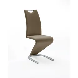 2er Set Designstuhl Amado - Kunstleder Braun