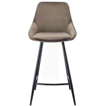 vente-unique Barhocker 2er-Set Samt  Taupe Schwarz