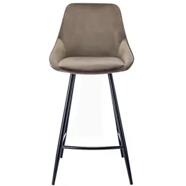 vente-unique Barhocker 2er-Set Samt  Taupe Schwarz