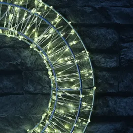 MARELIDA LED Lichtkranz Türkranz Weihnachtskranz 30cm 400LED 8 Modi Timer Außen