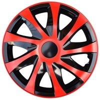 NRM Radkappe Draco, 16 in Zoll, (1-St) Radkappe 16'' für RENAULT PEUGEOT OPEL CITROEN rot|schwarz