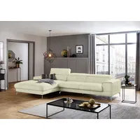 Ecksofa W.SCHILLIG "piedroo" Sofas Gr. B/H/T: 343cm x 70cm x 193cm, Stoff S37, Longchair links, mit Kopfteilverstellung-mit motorischer Sitztiefenverstellung, beige (sahara s37) Kopfteilverstellung, wahlweise mit Sitztiefenverstellung, Breite 343cm