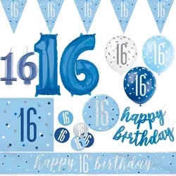 16. Geburtstag Partydeko blau Junge hellblau Geburtstagsparty Artikel Set