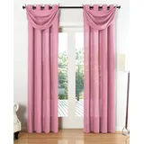 Gardinenbox Vorhang Set Blickdicht Schal Ösen Microsatin Segeltuch Querbehang lichtdurchlässig Deko Wohnzimmer HxB 225x140 cm Pink, 20405S4