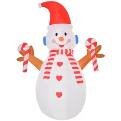 HOMCOM Aufblasbarer Schneemann Polyestertuch