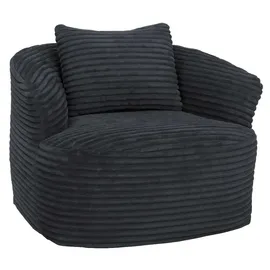 MCW Sessel P18 Cord 370 g/m2 70 x 70 x 70 cm Dunkelgrau mit Kissen