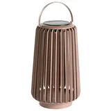 Dehner Laterne Kunststoff, Metall Ø 18 cm x 37 cm inkl. USB-C Kabel Taupe