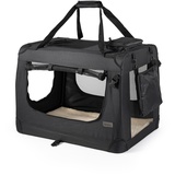 lionto Hundetransportbox Hundetasche Hundebox faltbare Kleintiertasche, (XXL) 90x61x65 cm, schwarz