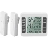 Kühlschrank-Thermometer, Kabelloses Digitales Kühlschrank-Thermometer mit Hörbarem Alarm und 2-teiliger Sensor-Min/Max-Anzeige